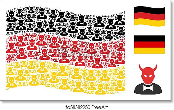 560x355 Free Art Print Of Waving Germany Flag Pattern Of Devil Icons