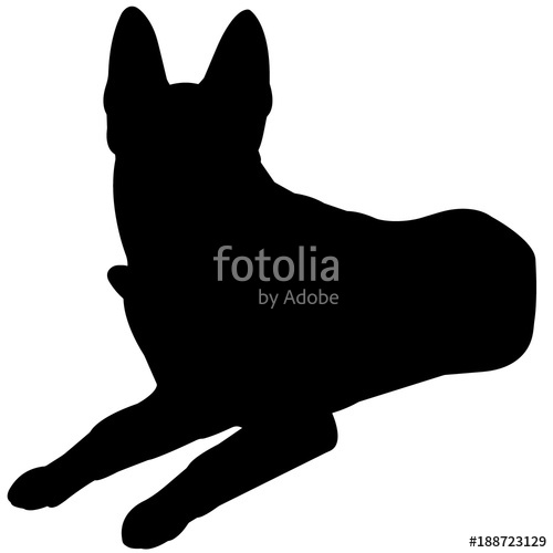 500x500 German Shepherd Dog Silhouette Vector Graphics Stock Image