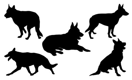 450x272 German Shepherd Silhouette Collection Royalty Free Vector Graphics