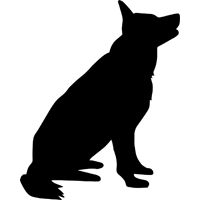 200x200 German Shepherd Silhouette Sitting