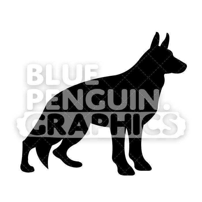 700x700 German Shepherd Silhouettes Vector Cartoon Clipart Illustration