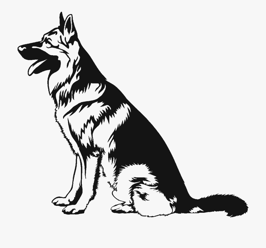 German Shepherd Silhouette Vector at Vectorified.com | Collection of