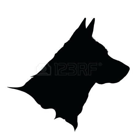 450x450 German Shepherd Sitting Silhouette