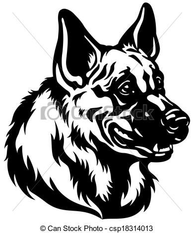 Vector Clip Art Of Shepherd Dog Head 391x470 Vector Clip Art Of Shepherd Dog Head