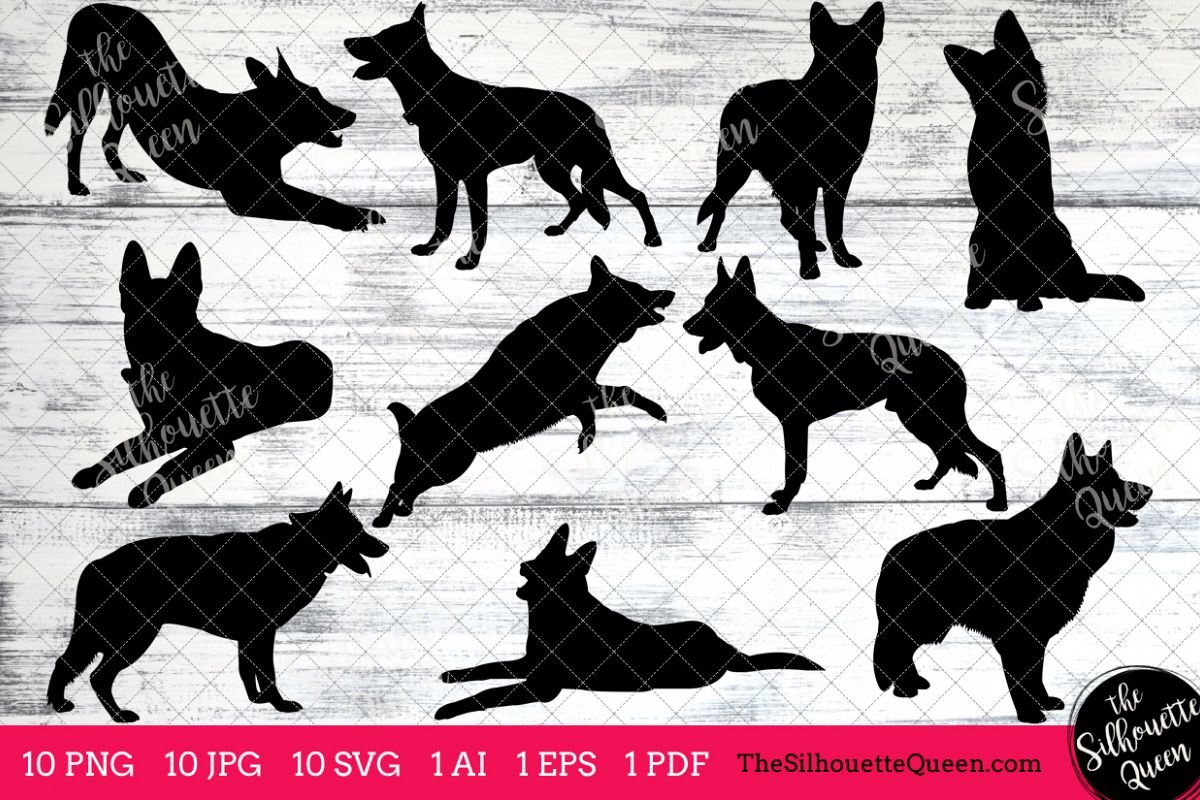 1200x800 German Shepherd Dog Silhouettes Clipart Clip Art