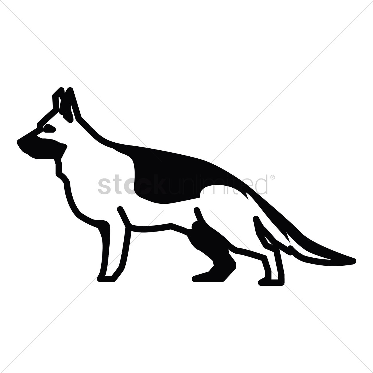 1300x1300 German Shepherd Dog Vector Image