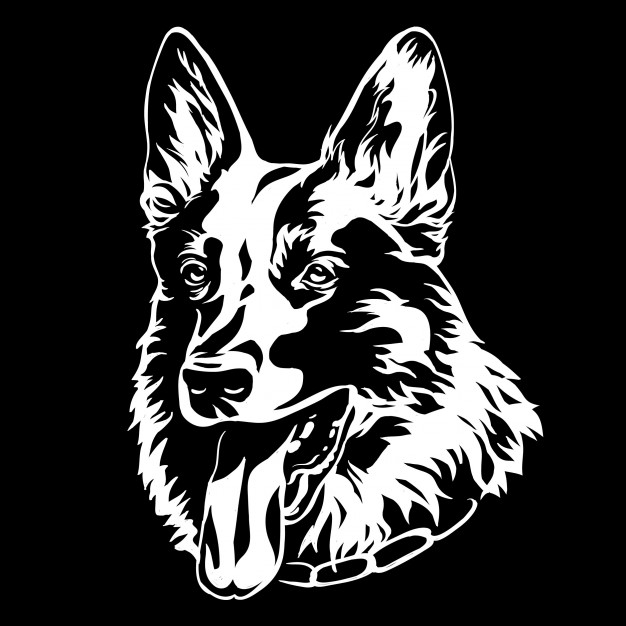 626x626 German Shepherd Dog Head Profile Vector Premium Download