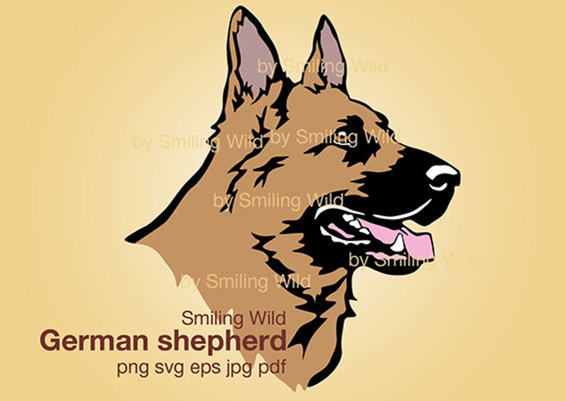 794x562 German Shepherd Dog Cuttable Clipart German Etsy