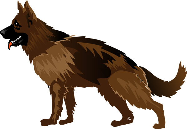 600x412 German Shepherd Vector Free Vector In Adobe Illustrator