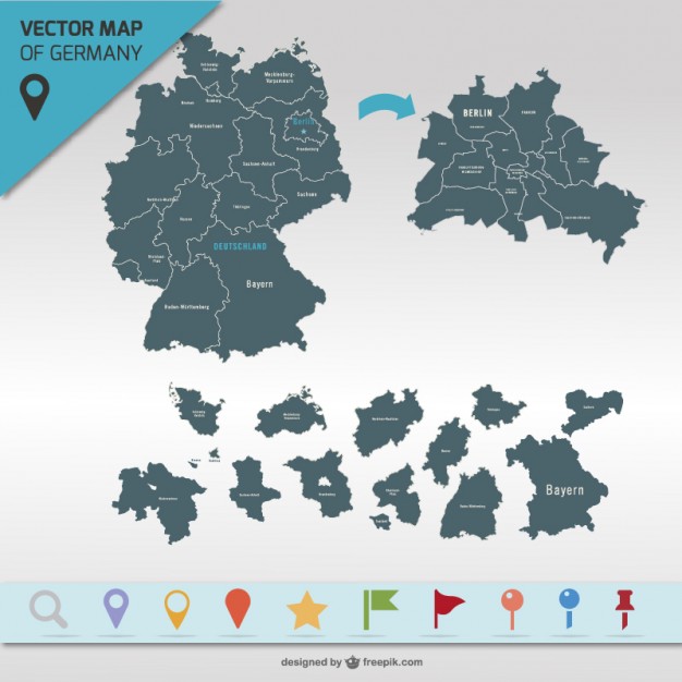 Germany Map And Map Points Vector Free Download 626x626 Germany Map And Map Points Vector Free Download