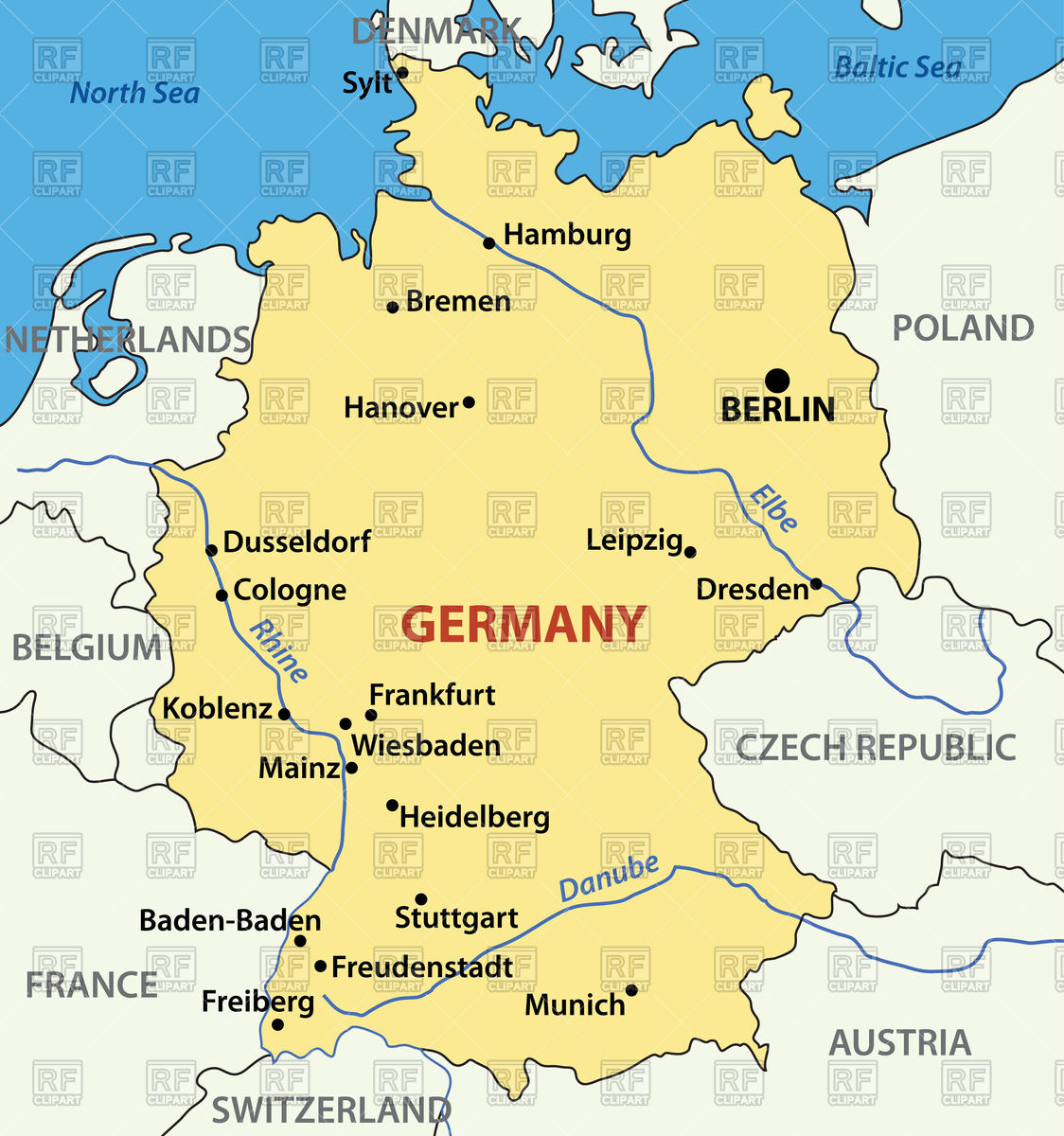 Map Of Germany Vector Image Of Objects Pavalena 1124x1200 Map Of Germany Vector Image Of Objects Pavalena