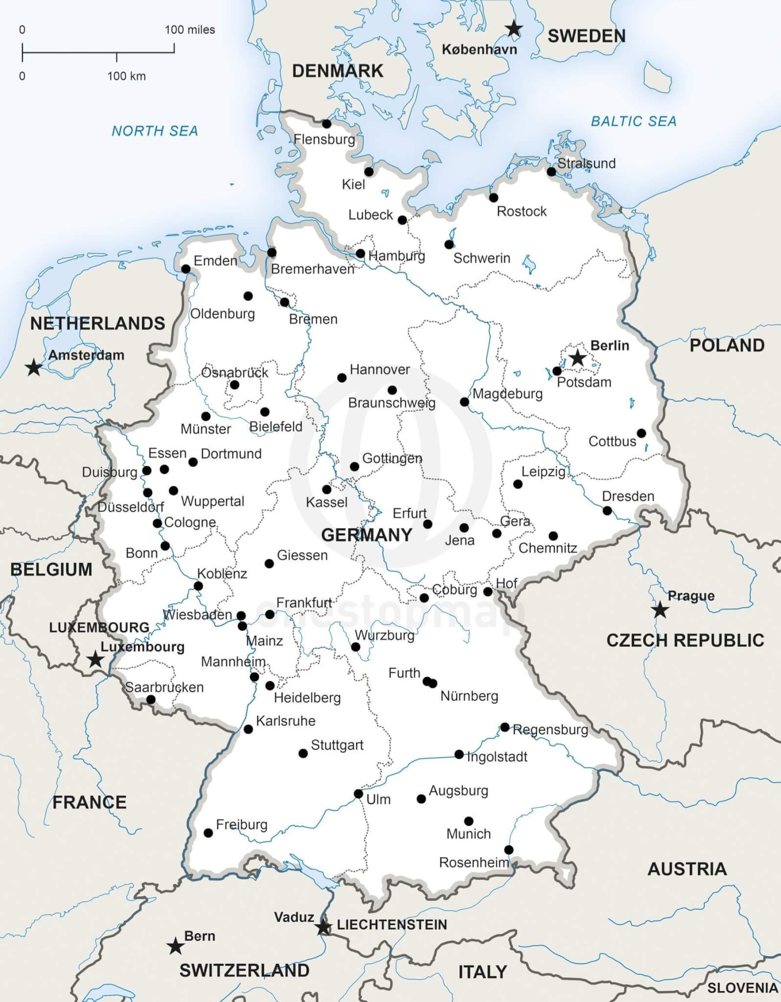 Vector Map Of Germany Political One Stop Map 1596x2048 Vector Map Of Germany Political One Stop Map