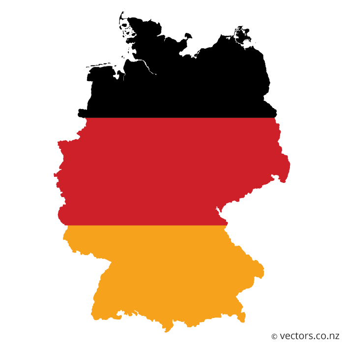 Flag Vector Map Of Germany 700x700 Flag Vector Map Of Germany