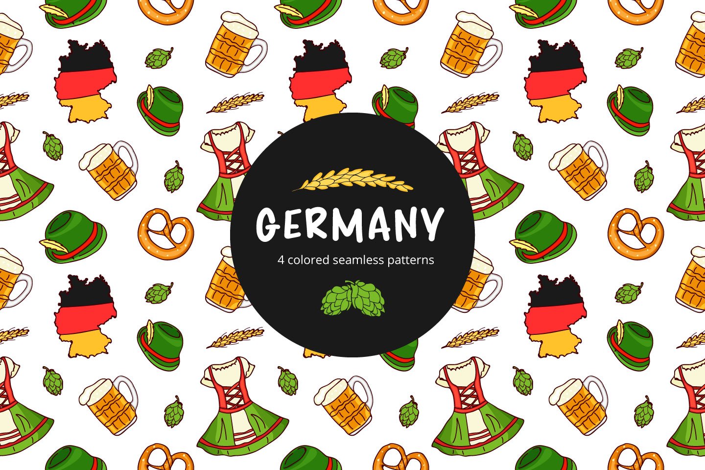 1440x960 Germany Vector Free Seamless Pattern