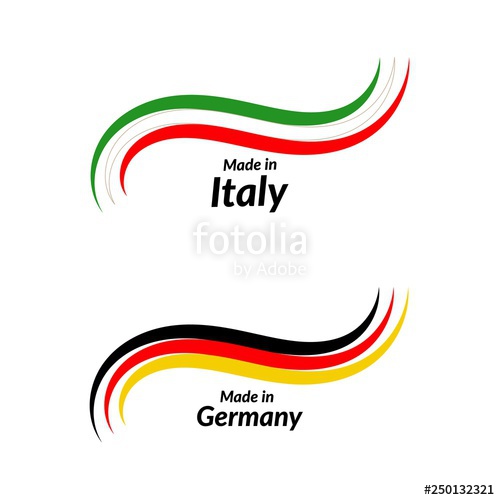 500x500 Simple Logos Made In Italy, Made In Germany, Vector Logos