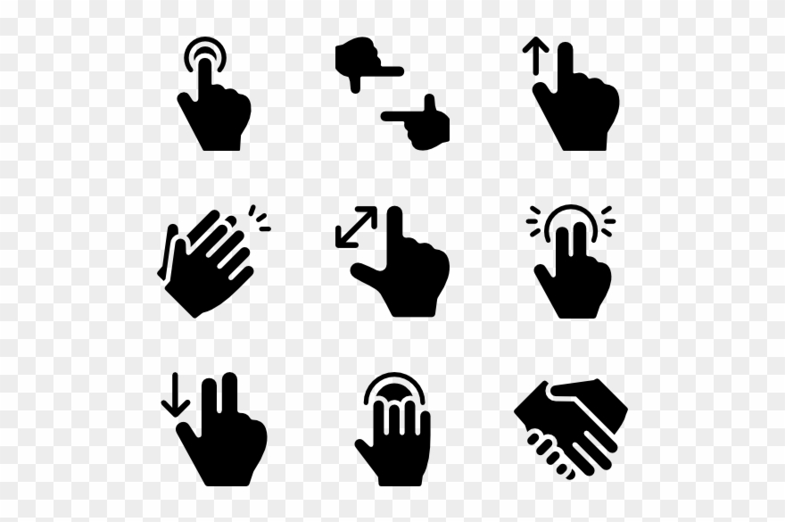 880x585 Hand Icons Free Basic Gestures Fill