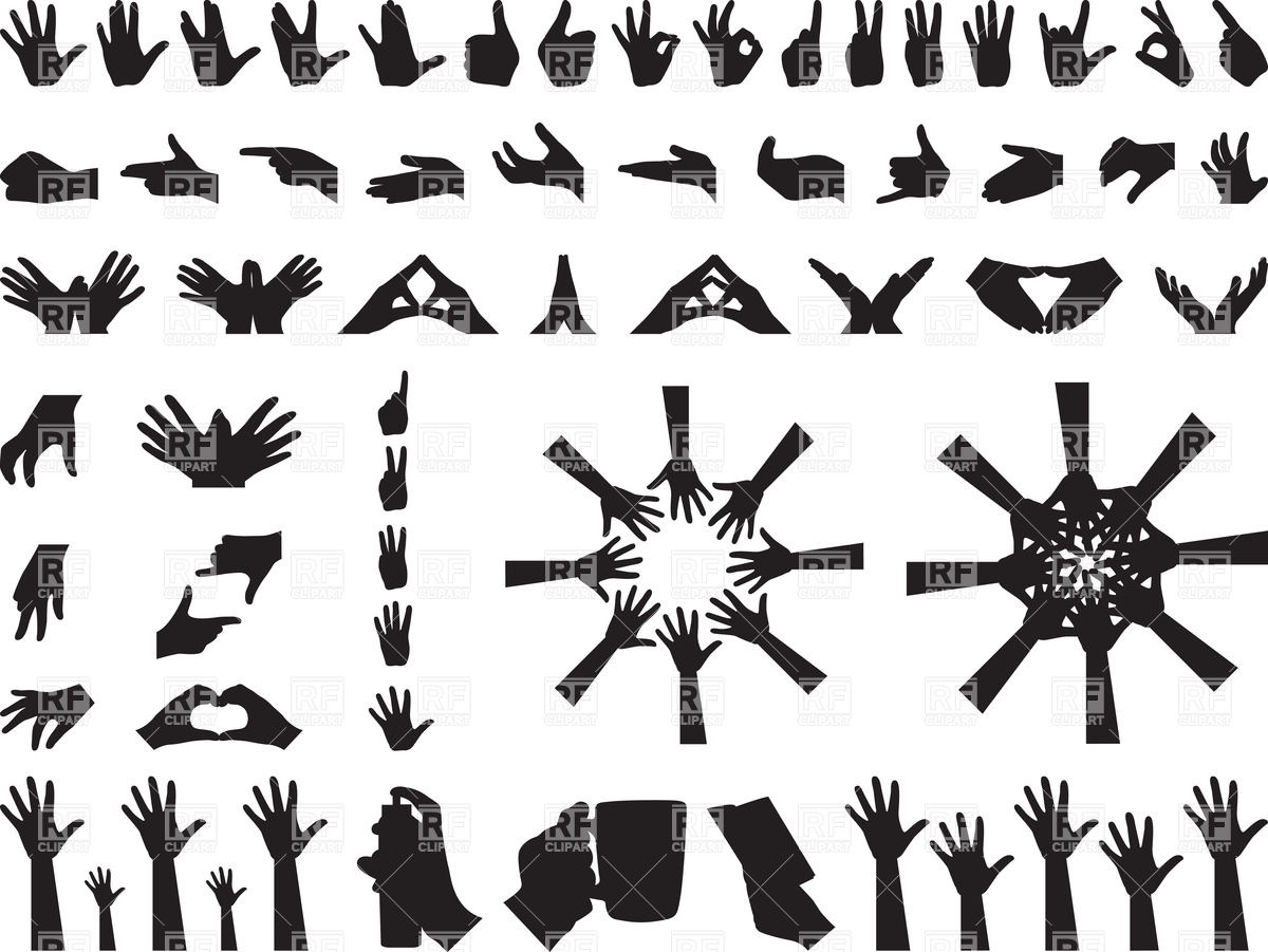 1200x901 Pictograms Of Hand Gestures And Figures Vector Image Of Signs