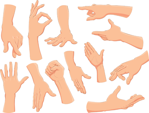 500x380 Different Gesture Vector Free Download