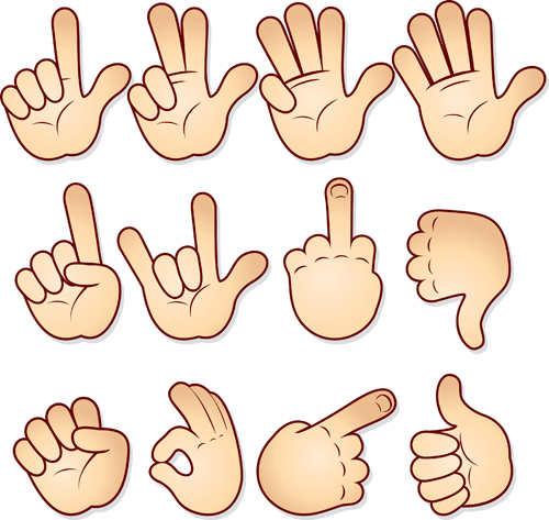 500x473 Different Gesture Vector Free Download
