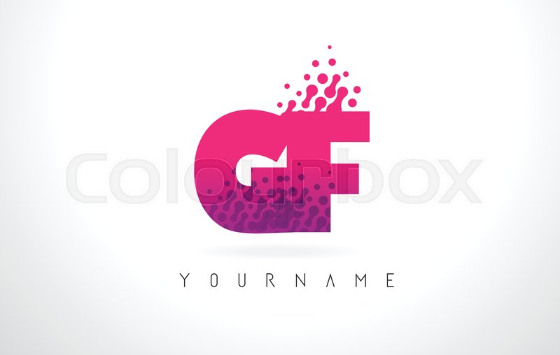 800x508 Gf G F Letter Logo With Pink Letters Stock Vector Colourbox