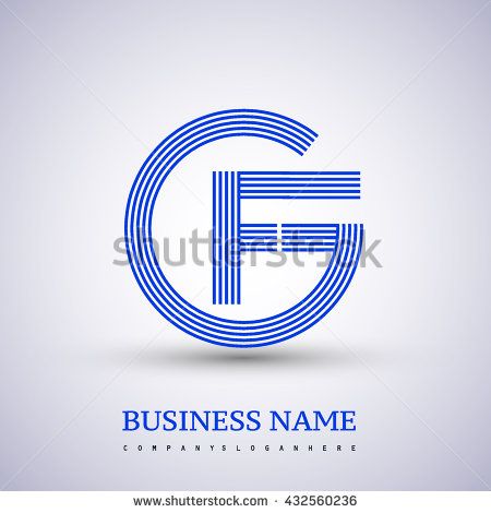 450x470 Letter Gf Or Fg Linked Logo Design Circle G Shape Elegant Blue