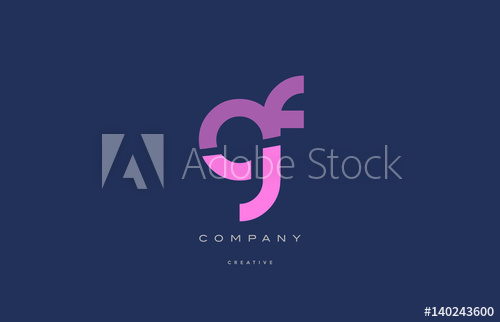 500x322 Gf G F Pink Blue Alphabet Letter Logo Icon