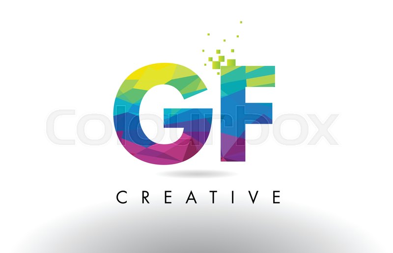 800x515 Gf G F Colorful Letter Design With Stock Vector Colourbox