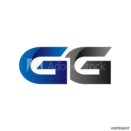 500x500 Modern Simple Initial Logo Vector Blue Grey Gg