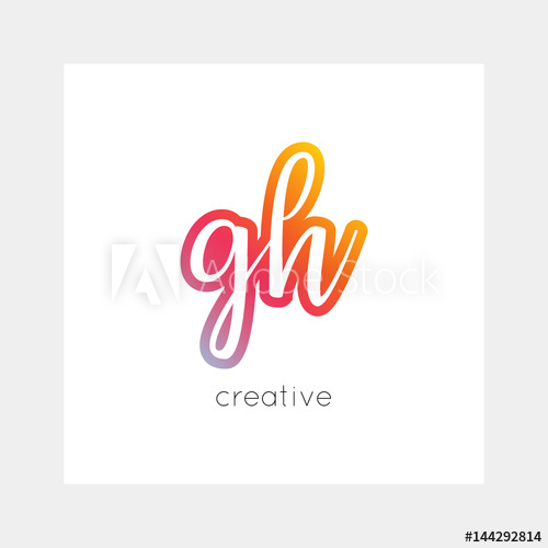 500x500 Gh Logo, Vector Useful As Branding, App Icon, Alphabet
