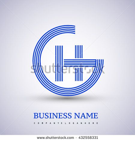 450x470 Letter Gh Or Hg Linked Logo Design Circle G Shape Elegant Blue