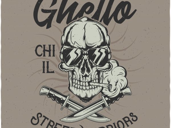 600x450 Ghetto Street Warriors Vector T Shirt Design