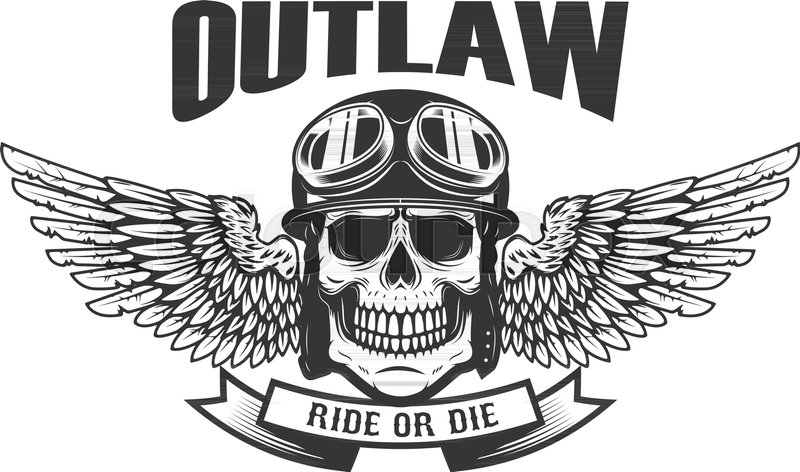 800x472 Outlaw Ghetto Warrior Skull With Stock Vector Colourbox