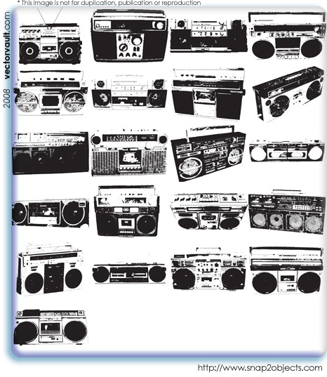 466x537 Boombox Ghetto Blaster Radio Vector Free Vector Download