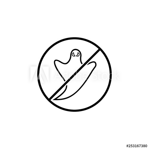 No Ghost Icon Simple Thin Line, Outline Vector Of Halloween Ban 500x500 No Ghost Icon Simple Thin Line, Outline Vector Of Halloween Ban