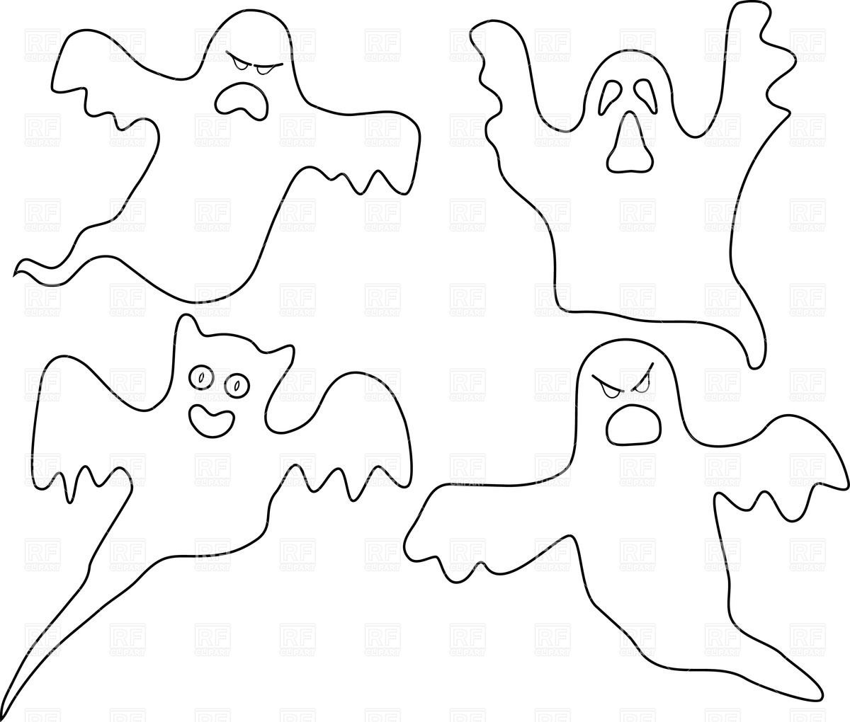 Outline Of Cartoon Company Of Ghosts Vector Image Of Holiday 1200x1020 Outline Of Cartoon Company Of Ghosts Vector Image Of Holiday