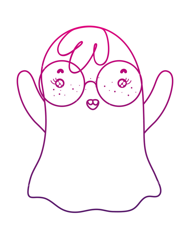 Degraded Outline Funny Ghost Character Wearing Glasses Vector 800x1000 Degraded Outline Funny Ghost Character Wearing Glasses Vector