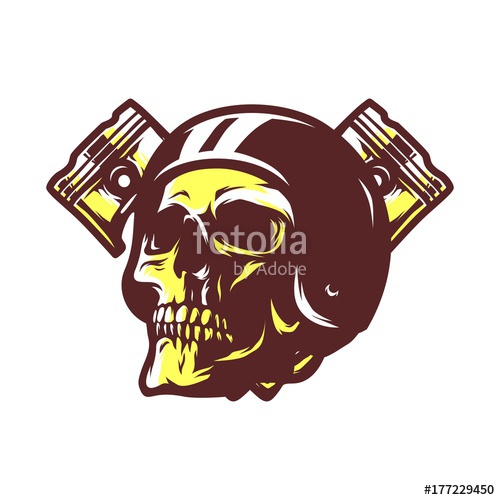 500x500 Skull Ghost Rider Road Biker Vector Logo Illustration Stock Image