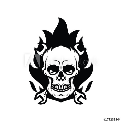 500x500 Skull Ghost Rider Road Vector Illustration