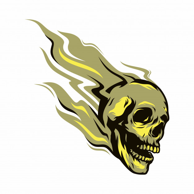 626x626 Skull Ghost Rider Road Vector Logo Design Illustration Vector