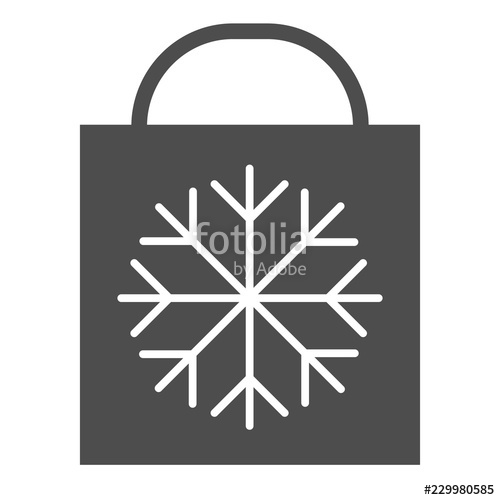 500x500 Christmas Gift Bag With Snowflake Solid Icon Shopping Bag Vector