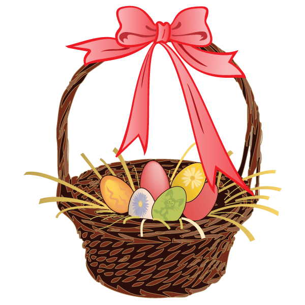 600x600 Easter Egg Basket Vector Art