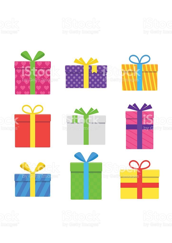 724x1024 Colorful Gift Or Present Box With Ribbon And Bow Vector Set