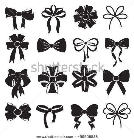 450x470 Gift Decorative Ribbon Bow Vector Icons Set Satin Accessory