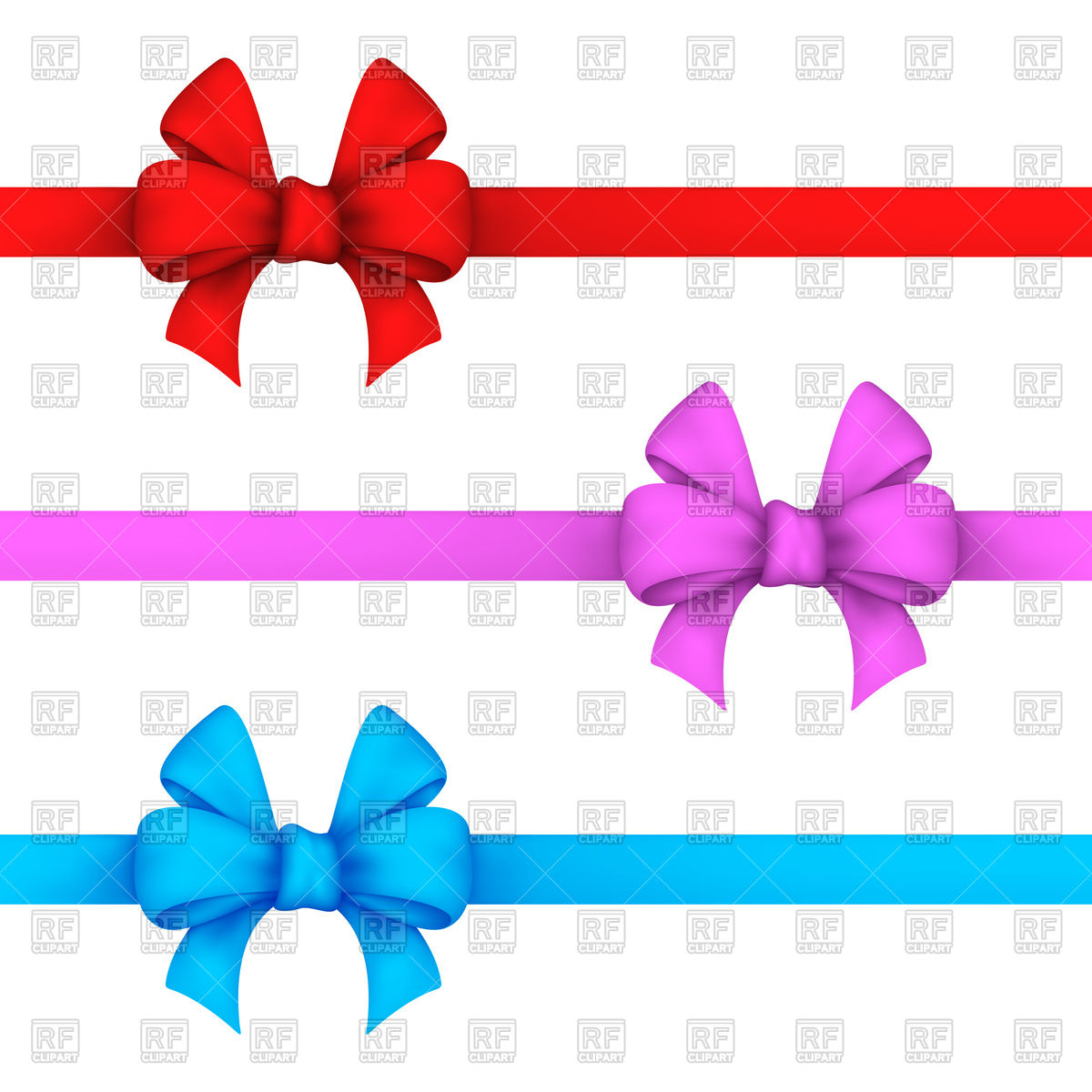1200x1200 Red, Pink And Blue Gift Bows Vector Image Of Objects Silanti