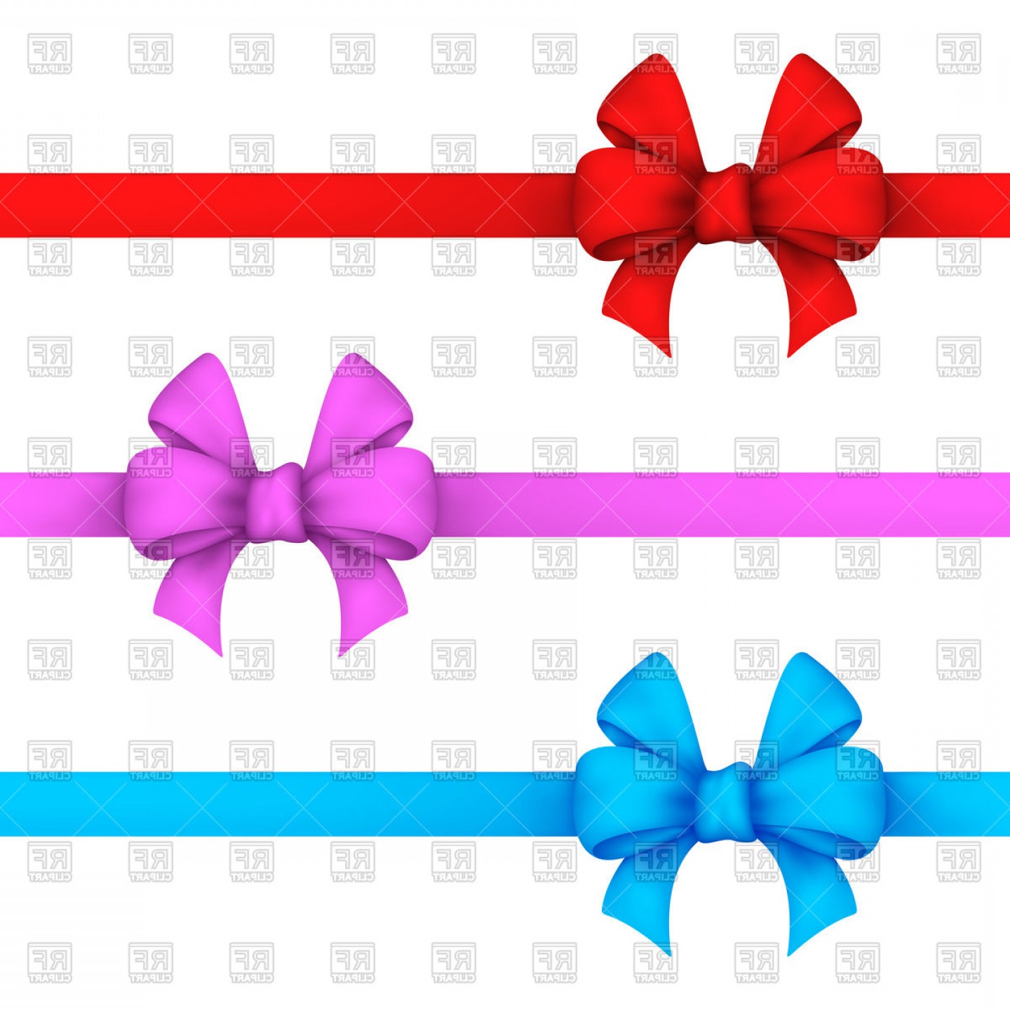 1440x1440 Red Pink And Blue Gift Bows Vector Clipart Newwaysys
