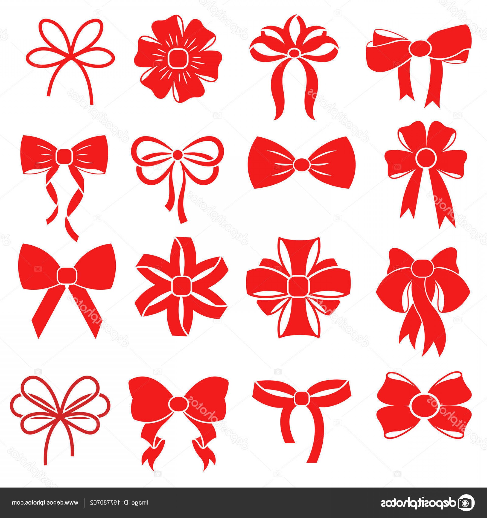 1920x2040 Stock Illustration Red Gift Bow Vector Silhouettes Soidergi
