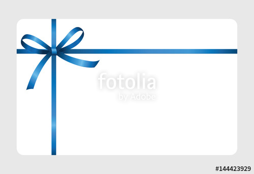 500x342 Gift Certificate, Gift Card With Blueribbon And A Bow On White
