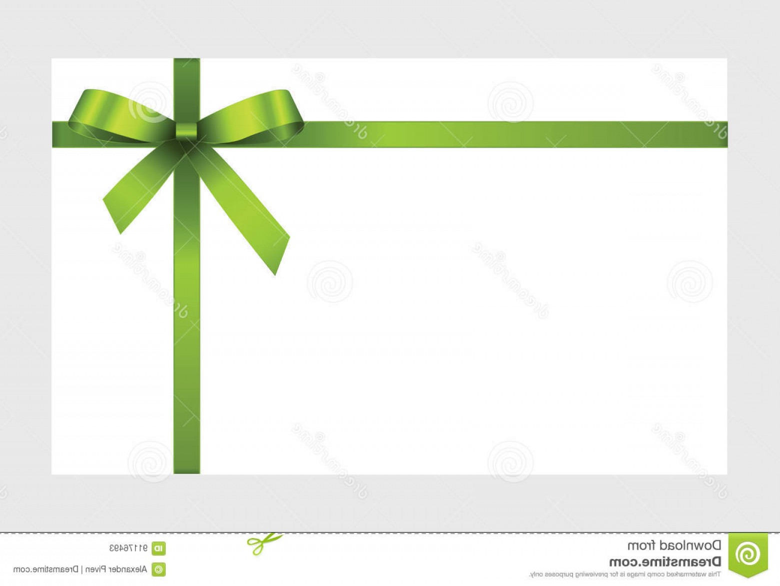 Подарочный сертификат зеленый бант