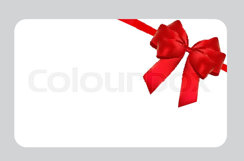 800x528 Blank Gift Card Template With Red Bow Stock Vector Colourbox