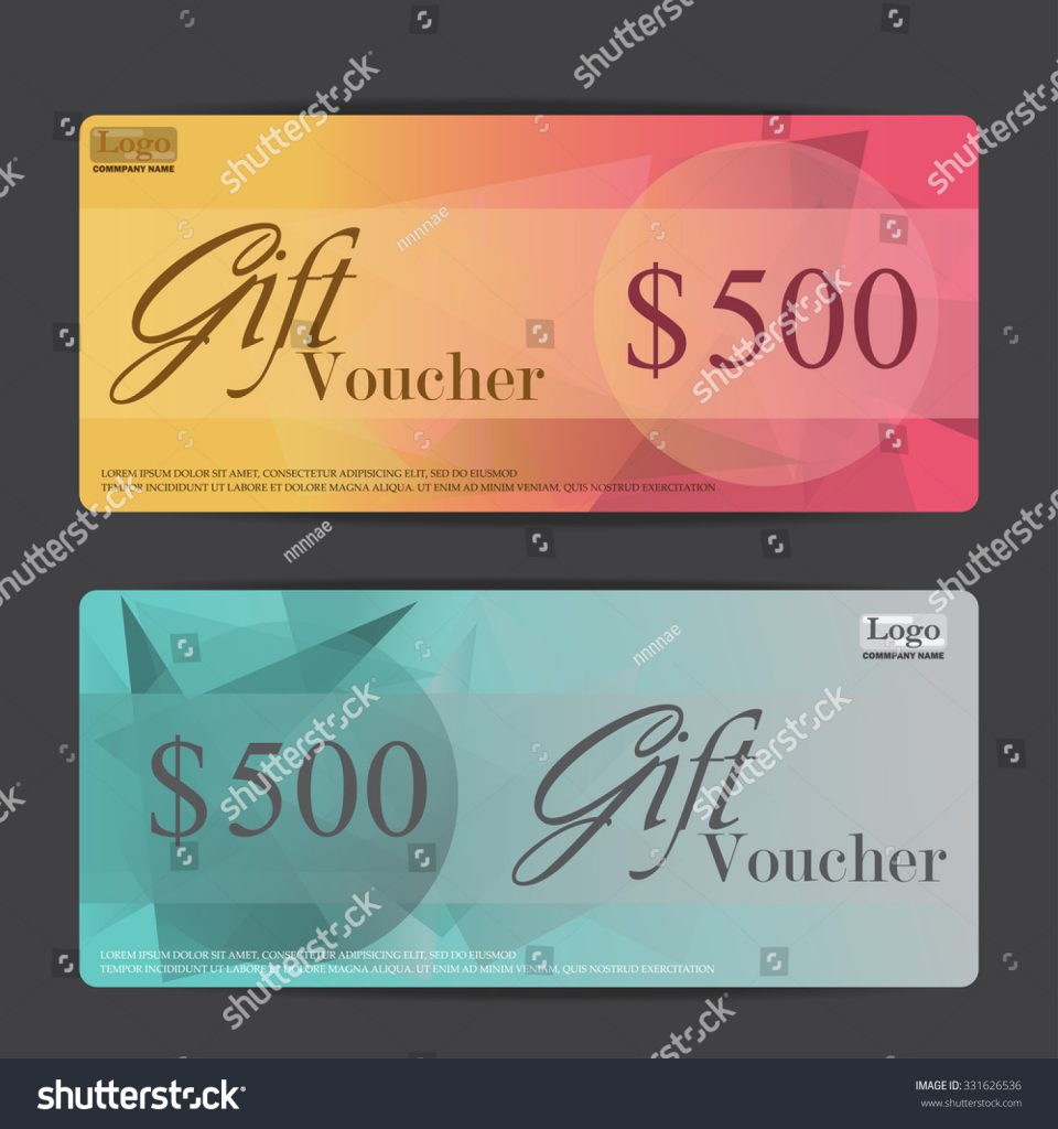 960x1024 Business Card Coupon Template Giftcate Voucher Cards Line Art